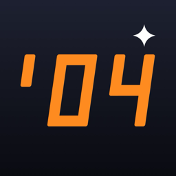Pointshoot app icon: '04 in orange seven-segment digits